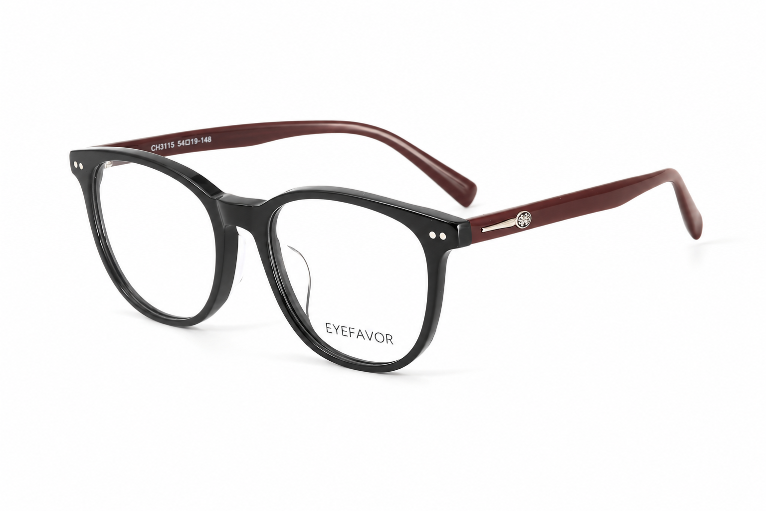 EYEFAVOR CH3115 black and burgundy acetate optical frame